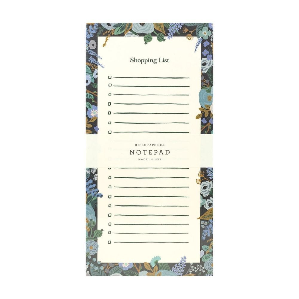 Rifle Paper Co. Garden Party Blue Market Notepad NWT